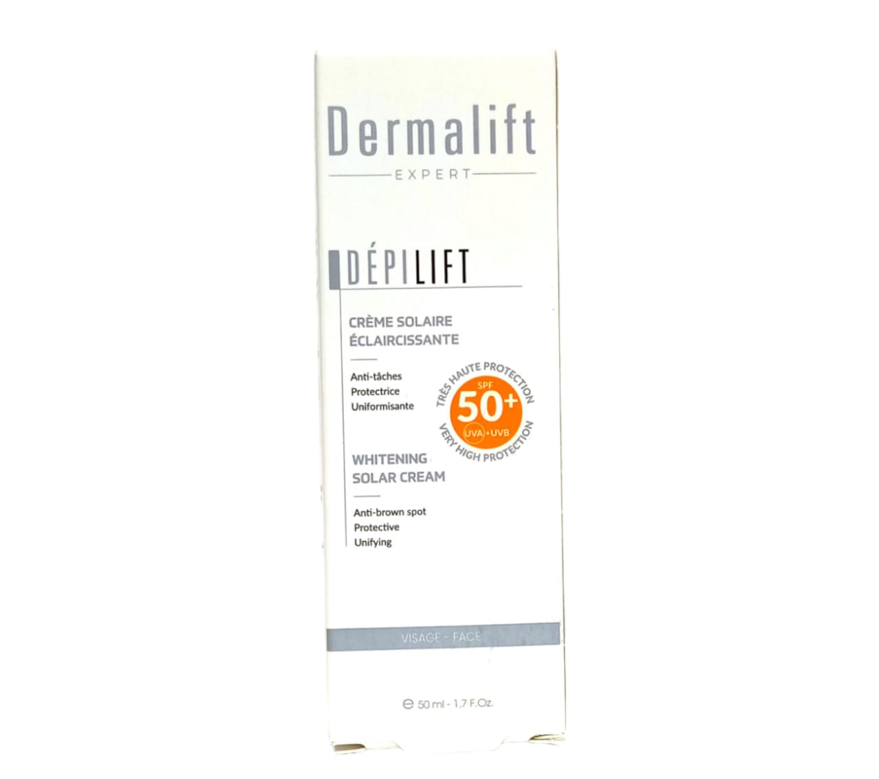 Dermalift Dépilift Crème Solaire Eclaircissante SPF50+ 50ml