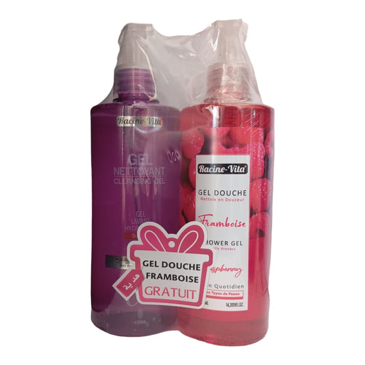 Racine Vita Gel Nettoyant P.S 420ml +Gel Douche Framboise 420ml OFFERT