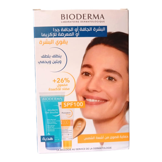 Bioderma Photoderm Max Fluide SPF100Teinté Trés Claire + Atoderm Gel Douche 100ml OFFERT