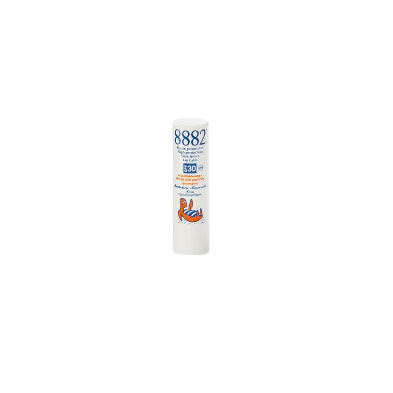 8882 Stick labial Haute Protection SPF+30 tube blanc avec système à vis