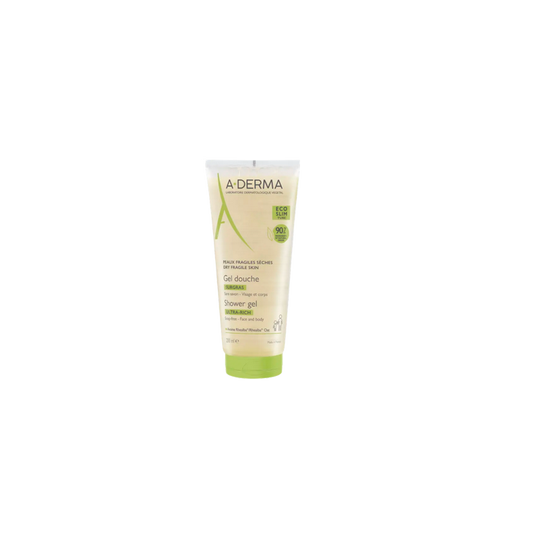 A-Derma Gel Douche Surgras 200ml flacon souple avec bouchon vert