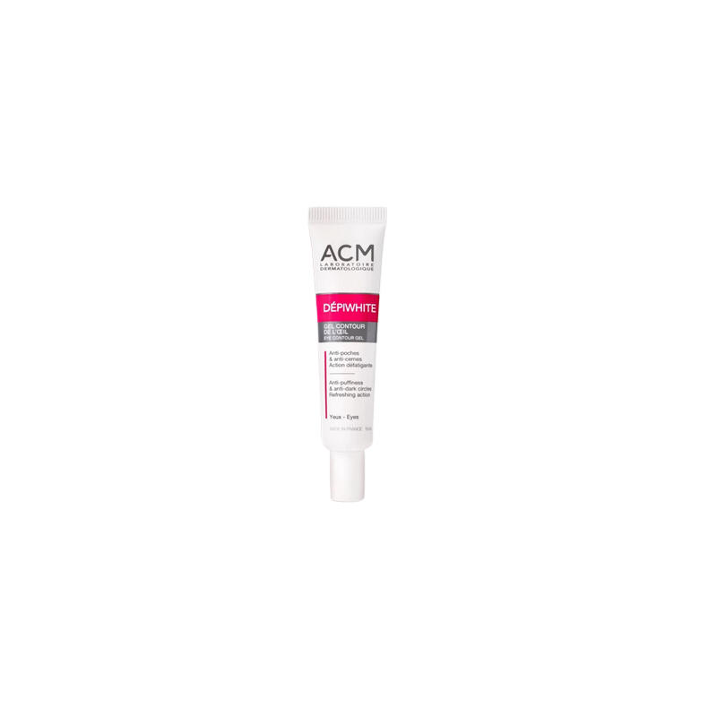 ACM Dépiwhite Gel Contour de l'Œil 15ml tube blanc et violet bouchon vis