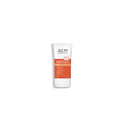 ACM Medisun Crème Invisible SPF 50+ 40ml tube souple blanc et orange bouchon clips