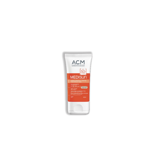 ACM Medisun Crème Minérale Teintée SPF 50+ Teinte Claire 40ml tube souple blanc et orange