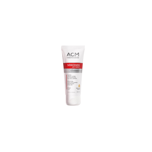 ACM Sébionex Actimat Soin Anti-imperfections Teinté 40ml tube souple blanc et rouge avec bouchon clips