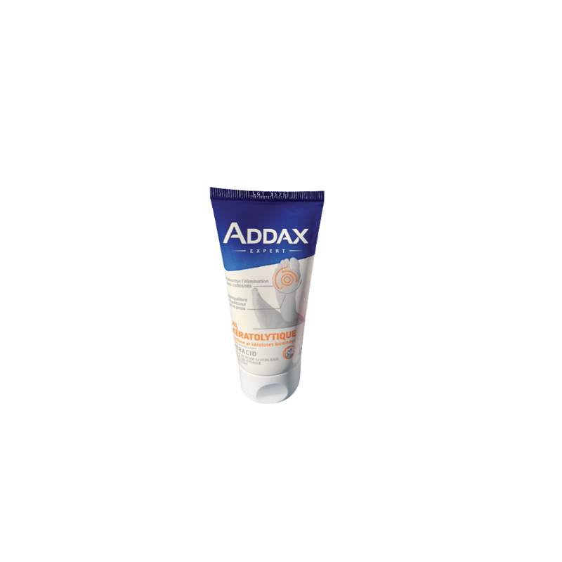 Addax Keracid le Traitement d’Attaque des Hyper-kératoses Localisées 50ml tube bleu et blanc avec bouchon clips