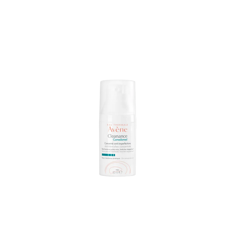 Avène Cleanance Comedomed 30ml, crème dans ub flacon blanc avec un bouchon transparent