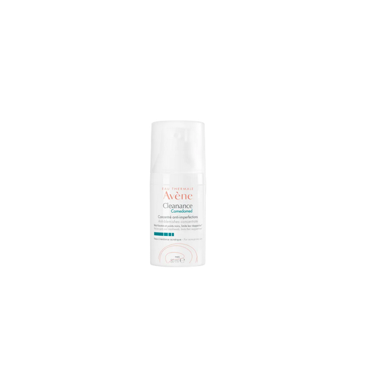 Avène Cleanance Comedomed 30ml, crème dans ub flacon blanc avec un bouchon transparent