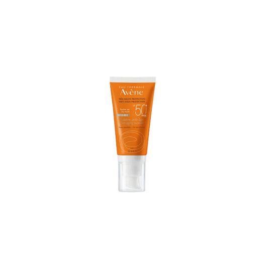 Avène Solaire Anti-âge SPF 50+ 50ml tube orange avec bouchon spray