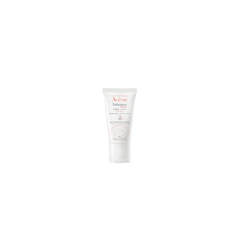 Avène Tolérance Extrême Crème Cosmétique Stérile 50ml, tube souple blanc avec bouchon à clips