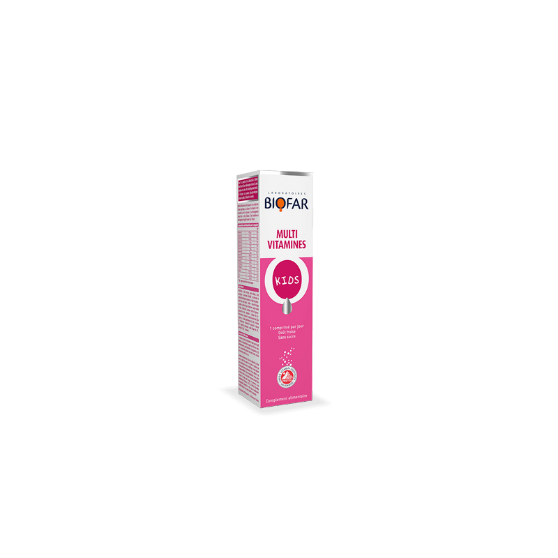 Biofar Multivitamines Kids dans sa boite blanc et rose