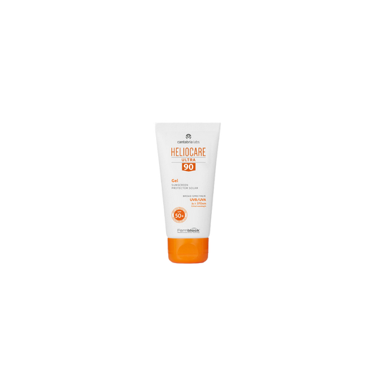 Cantabria Labs Heliocare Ultra 90 Gel SPF 50+ 50ml  tube blanc souple avec capuchon clips orange