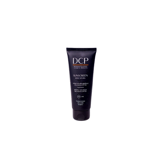 DCP Sunscreen Beige Naturel SPF 50+ Crème Solaire Minérale 100ml tube noir souple avec bouchon clips