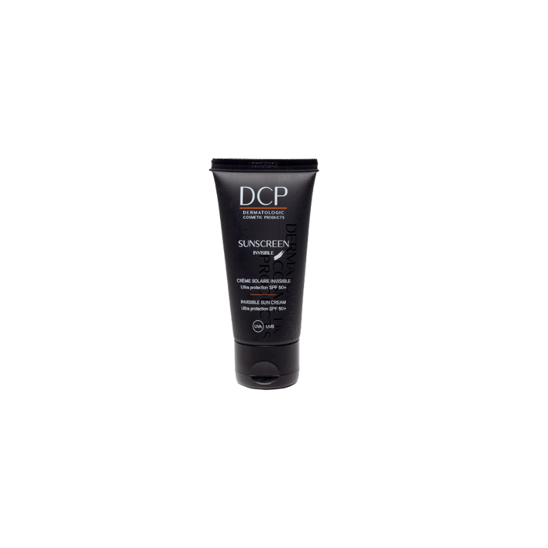 DCP Sunscreen Invisible SPF 50+ Crème Solaire Invisible 50ml tube souple noir avec bouchon clips