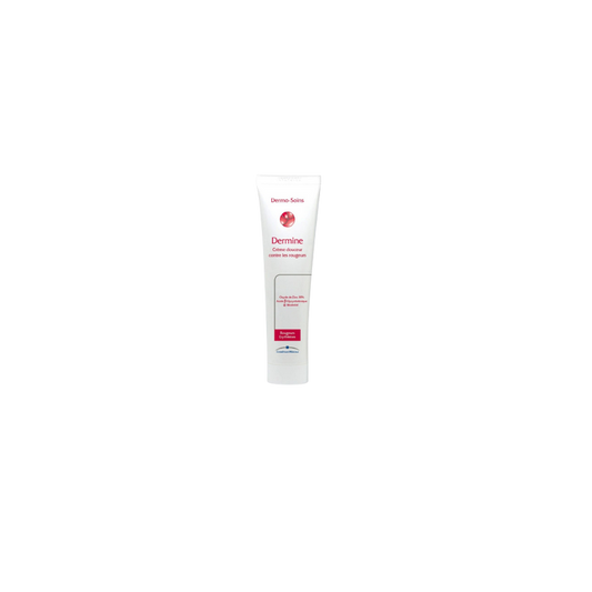 Dermo-Soins Dermine Crème Douceur 40g, tube souple de couleur blanche, bouchon à vis