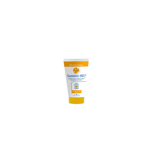 Dermo-Soins Sunskin 60 Écran Totale Invisible 50ml, tube souple blanc avec un bouchon orange