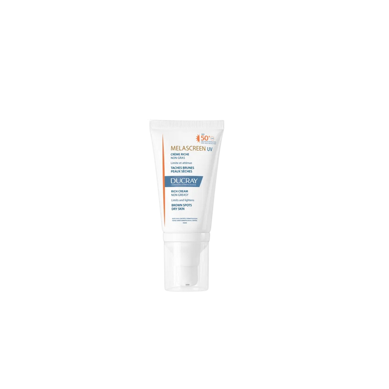 Ducray Melascreen UV Crème Riche SPF 50+ 40ml tube souple blanc avec bouchon facile