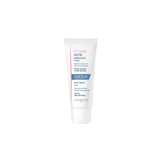 Ducray Ictyane Nutri Crème Riche Visage 40ml tube souple blanc avec bouchon clips