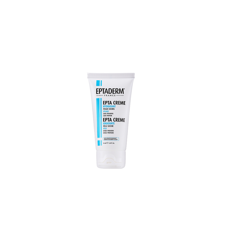 Eptaderm Epta Crème Hydratante 50ml tube souple blanc avec bouchon clips