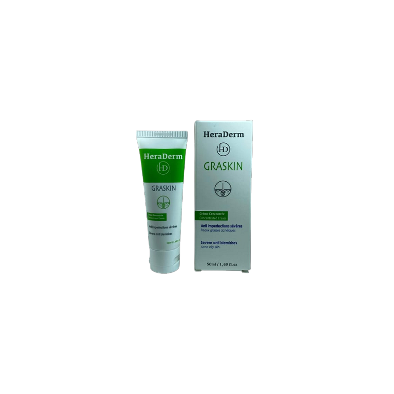 HERADERM-GRASKIN CREME HYDRATANT CONCENTREE 50ML flacon souple blanc et vert avec bouchon clips