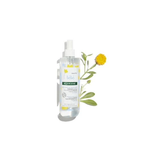 Klorane Bébé Eau Fraîche Parfumée au Calendula 500ml flacon transparent avec bouchon blanc