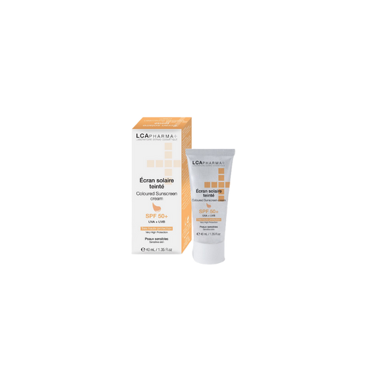 LCA Pharma Crème Solaire Teintée SPF 50+ 40ml tube souple blanc et beige