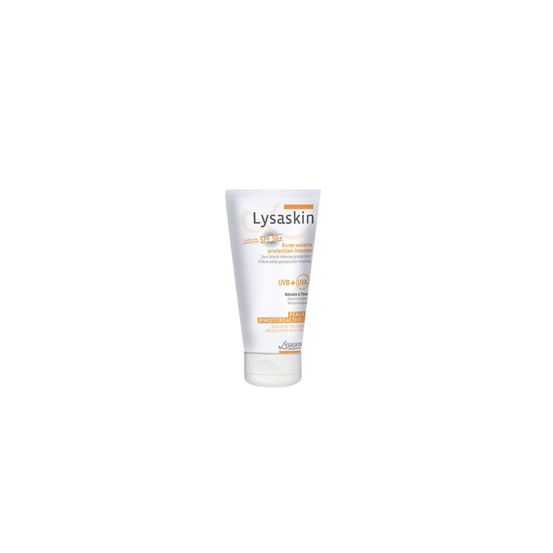 Lysaskin Écran Solaire SPF 50+ 40ml tube blanc souple avec bouchon clips