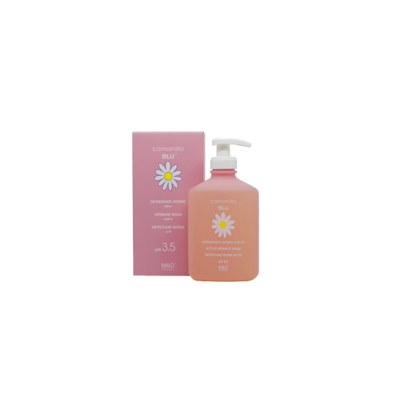 M&D Camomilla Blu Intimorosa Nettoyant Intime Actif 300ml flacon rose avec système de pompe