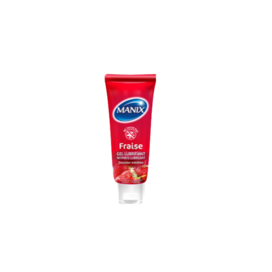 Manix Gel Fraise 80ml tube transparent avec bouchon clips