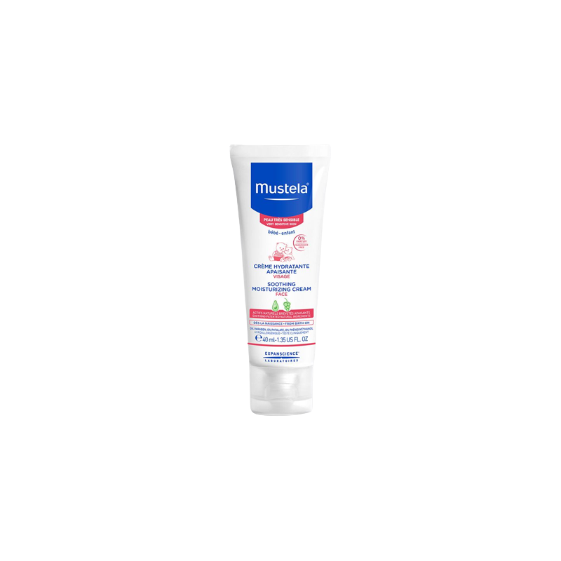 Mustela Crème Hydratante Apaisante 40ml tube blanc et bleu