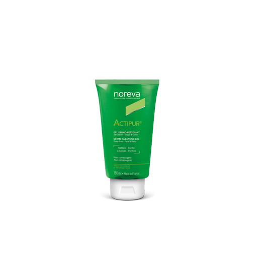 Noreva Actipur Gel Dermo-Nettoyant 150ml, flacon souple vert bouchon clips