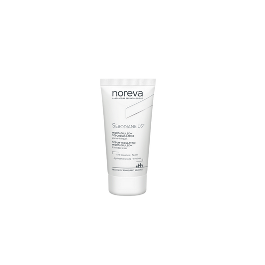 Noreva Sebodiane DS Micro-Emulsion Séborégulatrice 30ml, tube blanc plastique avec capuchon clips