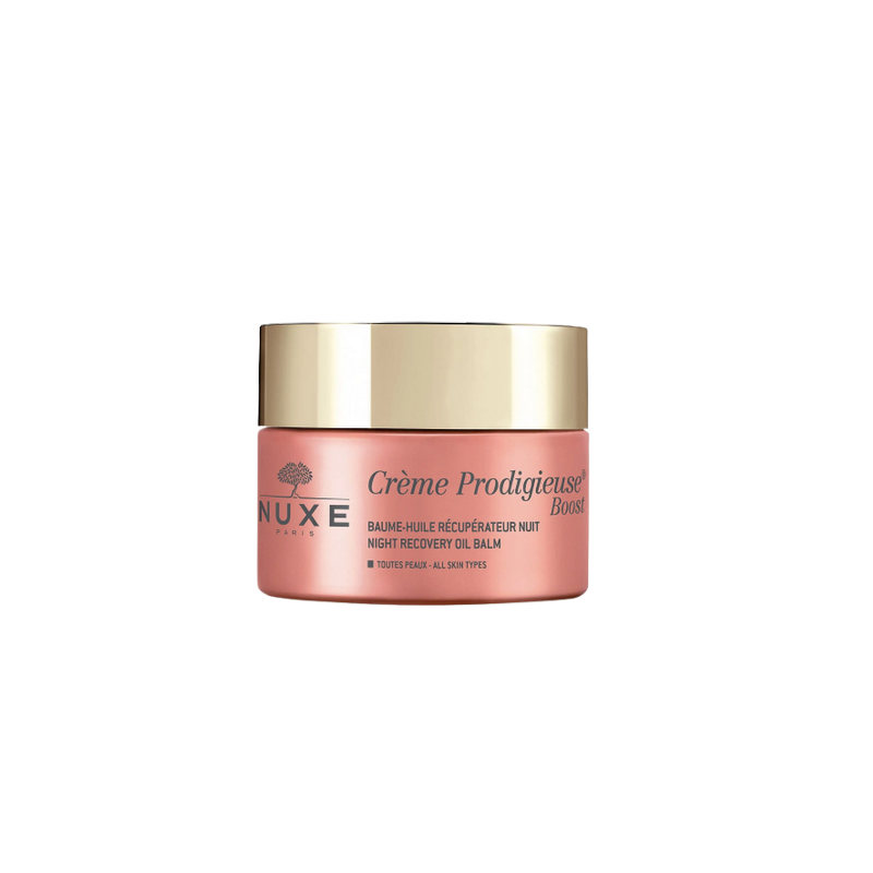 Nuxe Crème Prodigieuse Boost Baume-huile Récupérateur Nuit 50ml pot transparent avec bouchon doré