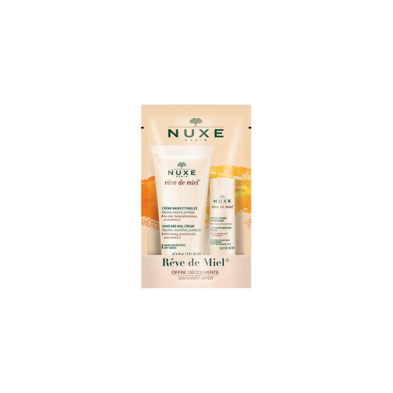 Nuxe Rêve de Miel Crème Mains et Ongle City Beautys 30ml + Stick Lèvres Hydratant 4g