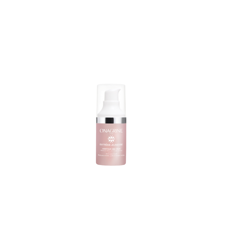 Onagrine_Contour_des_Yeux_Extreme_Jeunesse_15_ml tube rose avec système de spray