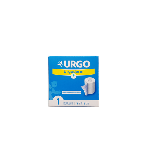 Urgo Urgoderm Sparadrap Hypoallergénique non Tissé Extensible, boite bleu en carton