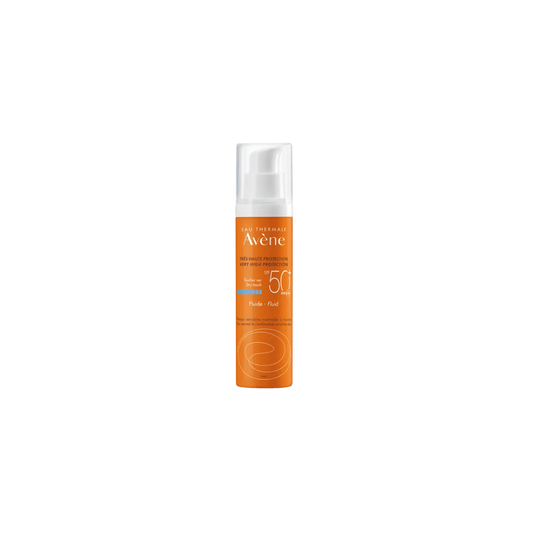 Avène Fluide SPF 50+ 50ml tube orange avec système spray