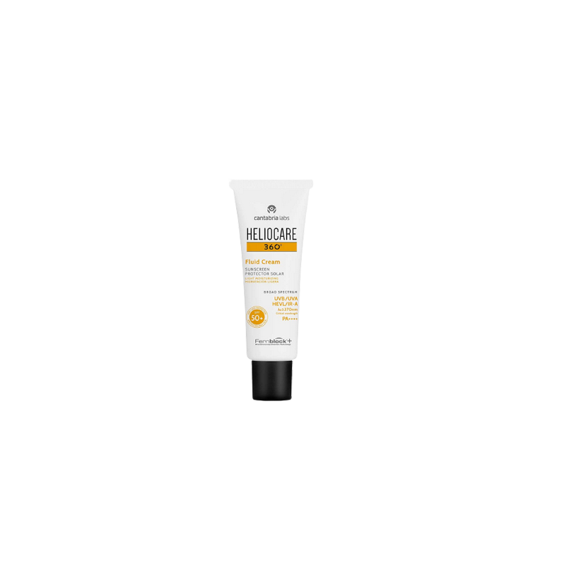 Cantabria Labs Heliocare 360 Fluid Cream SPF 50+ 50mltube souple blanc avec bouchon noir