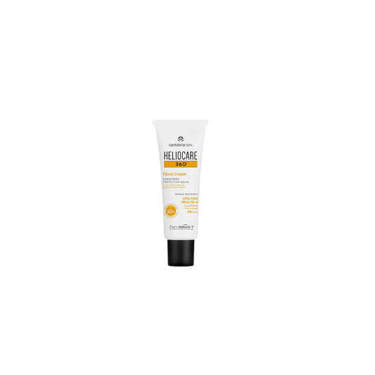 Cantabria Labs Heliocare 360 Fluid Cream SPF 50+ 50mltube souple blanc avec bouchon noir